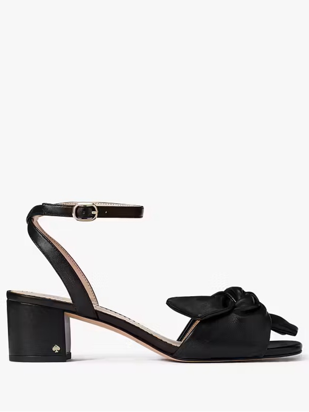 kate spade Black Knot Front Ankle-Strap Block Heel Sandals